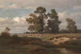 Paul Weber, A Pastoral Landscape with a Shepherd and His Flock, oil on canvas
