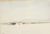 Howard Russell Butler, A View of a Snow-capped Peak with a Town in the foreground; At Jib; Trees in a Landscape; Dunes at East Hampton (a group of four)