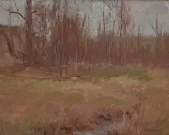 A Stream through Birch Trees by Cullen Yates, 1903, oil on canvas, sold Aug 2006