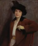 William Merritt Chase, A Portrait of a Young Woman with a Black Hat