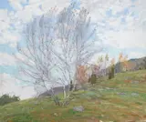 Robert H. Nisbet, Windswept Autumn Afternoon, oil on canvas
