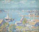 Daniel P. Brinley, Summer Sailing, oil on canvas on board