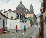 Paul Strisik, Taxco Dome, 1961, oil on canvas