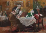 Robert Philipp, Restaurant, 1970, oil on board