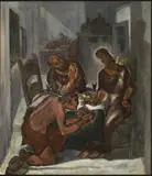 Henri Burkhard, The Three Men, oil on canvas