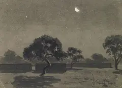 Nocturnal Landscape by Maynard Dixon, watercolor on paper, sold Aug 2006