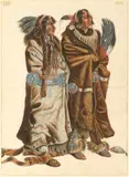 Karl Bodmer, Sih-Chida and Mahchsi-Karehde, Mandan Indians; Pehriska-Ruhpa, a Minitarre Warrior in the Costume of a Dog Dancer (a pair), pencil and watercolor heightened with gum arabic on paper