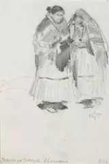 Gerald Cassidy, Navajo Women, Thoreau, New Mexico, 1924, pencil on paper