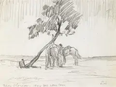 Gerald Cassidy, The Lone Tree, Near Thoreau, New Mexico, 1924, pencil on paper