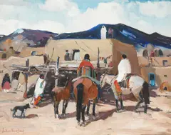 Laverne Nelson Black, Taos Pueblo (No. 23), oil on canvas board
