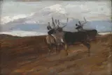 Carl Rungius, Study of Elk at Dusk