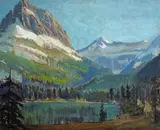 Kathryn W. Leighton, Indian Encampment near an Alpine Lake