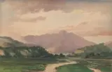 Alfred Farnsworth, Mt. Tamalpais, 1900, watercolor on paper on board