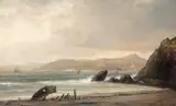 Norton Bush, A Rocky Coast with a Lighthouse in the Distance