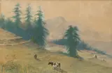 Alfred Farnsworth, Grazing Cattle, 1899, watercolor on paper