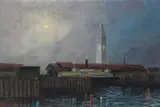Edward Wilson Currier, Ferry Building, San Francisco, 1914, oil on canvas