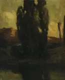 Giuseppe L. Cadenasso, Eucalyptus at Twilight, oil on canvas on board