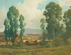 A View Through the Eucalyptus Trees by Percy Gray, oil on canvas, sold Aug 2006