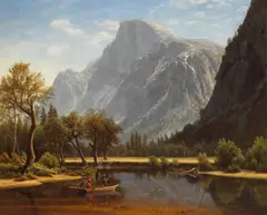Virgil Williams, Fishing Near Half Dome, 1863, oil on canvas