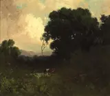 Carl Jonnevold, Cattle Watering at Twilight