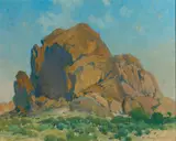 Percy Gray, Arizona Rocks, oil on canvas board