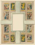 E. Charlton Fortune, Preliminary Oil Sketches for The Reredos of the Sanctuary of St. Peter's Catholic Church, Kansas City, Missouri: The Calling of St. Peter; Peter Teaching; Healing of Peter's Mother-In-Law at Capernaum; Crucifixion of Peter; Christ Washing Foot of Peter at Last Supper; The Healing of the Lame Beggar; Denial of Christ by Peter (double-sided); Angel Rescuing Peter from Prison (a group of eight)