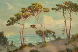 Frank Montague Moore, Late Afternoon Glow, Monterey; Sunset in the Desert (double-sided)