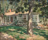 Jules Pages, Adobe House, Rancho Santa Anita, oil on canvas