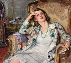 Joseph Kleitsch, Portrait of Ruth Renick (The Jade Necklace), 1928, oil on canvas