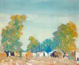 Alson S. Clark, Campgrounds in the Sycamores; Ann Holding her Pearls (double-sided)