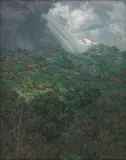 Granville Redmond, A Sunlit House on a Hill