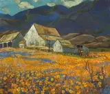 Mary DeNeale Morgan, Farmhouse in the Poppy Fields, Carmel Valley