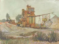 Construction Site by Alson S. Clark, oil on canvas, sold Aug 2006