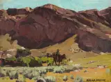 Edgar Alwin Payne, A Rider and Packhorse along an Arroyo