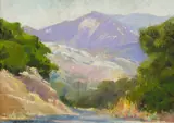 Valentine J. Costello, A Stream through a Canyon, oil on masonite