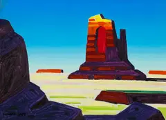 Mitten Peak in Monument Valley by Conrad Buff, oil on panel, sold Aug 2006