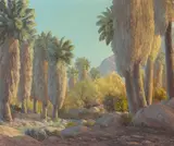 John W. Hilton, Palm Canyon, oil on masonite