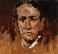Si Chen Yuan, A Self Portrait as an Englishman, oil on panel