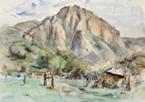 Clarence K. Hinkle, Old Ranch Below the Cliffs