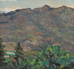 Rinaldo Cuneo, Distant Hills, oil on canvas
