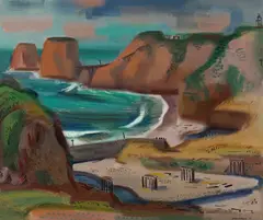 Erle Loran, California Coast, 1941, oil on canvas