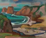 Erle Loran, California Coast, 1941, oil on canvas