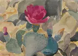 Helen Forbes, Desert Flower, 1931; A Woman Holding A Rattle Snake (a pair), first watercolor and pencil on paper; second watercolor and charcoal on paper