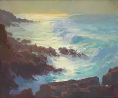 Winter Sun, Big Sur, California by Ray Roberts, oil on canvas on panel, sold Aug 2006