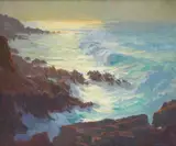 Ray Roberts, Winter Sun, Big Sur, California, oil on canvas on panel