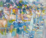 Claude Schürr, La Darse de Villefranche, oil on canvas