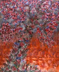 Lynton Wells, (American b. 1940), oil and molding paste on canvas