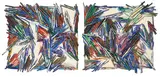 Charles Arnoldi, (American b.1946), acrylic, modeling paste and sticks on plywood