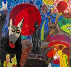 Roy De Forest, (American b. 1930), Montine, 1983/84