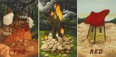 Steve Galloway, (American b. 1952), Cattle Clowns (The)(Red)(Lake), 1986 (3)